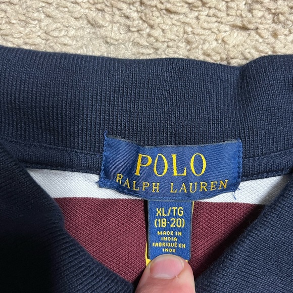 NWOT, Ralph Lauren Striped Polo, youth size XL - Picture 2 of 2